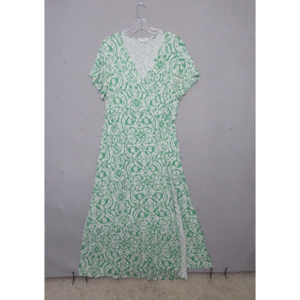 Seraphine Maxi Dress Green Floral Maternity True Wrap Boho Cottage Core Stretch